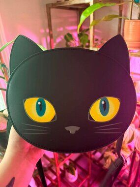 Black Cat Face Crossbody Bag | Kitty Purse | Halloween Gothic Kawaii